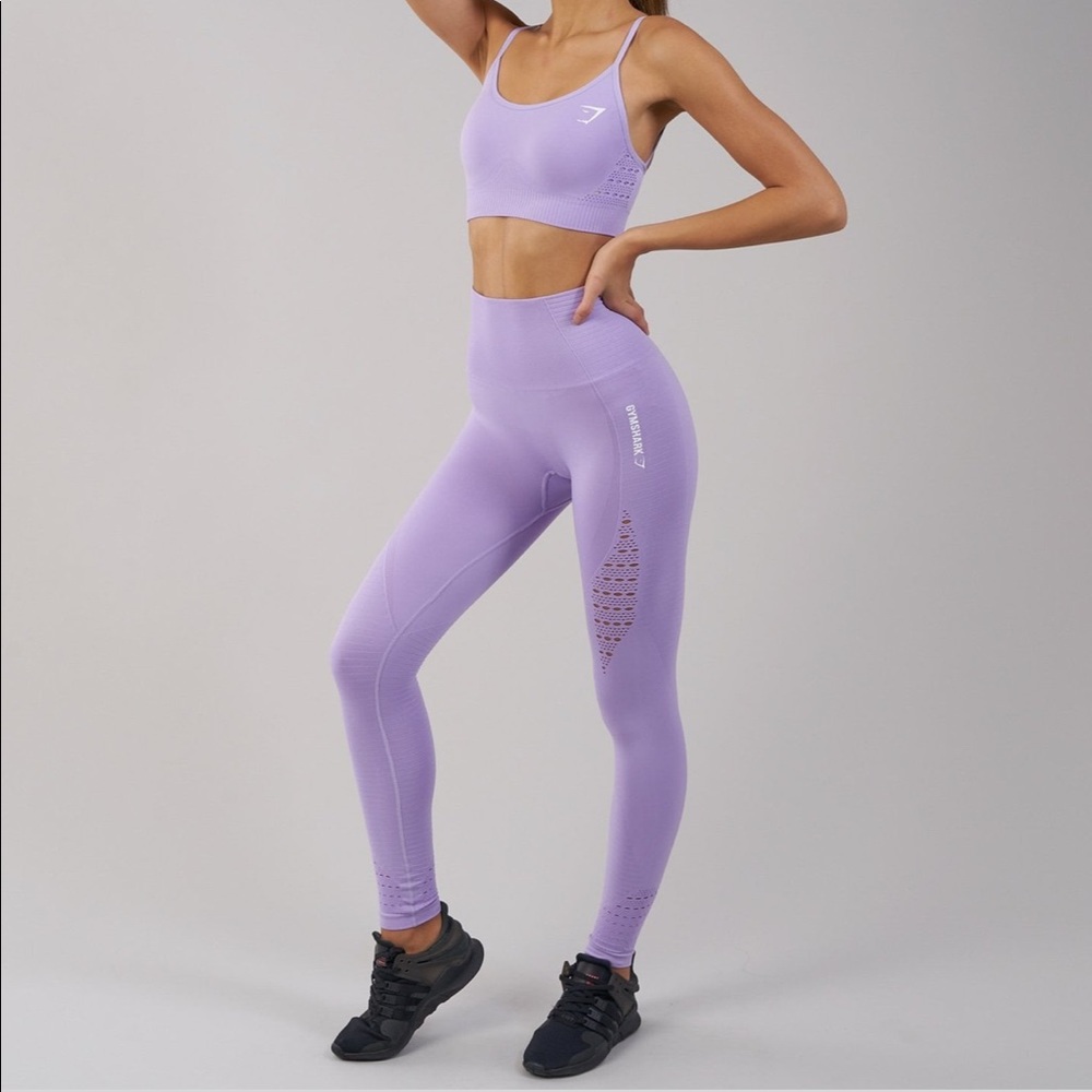 Gymshark Energy Seamless Leggings Lilac and Bra